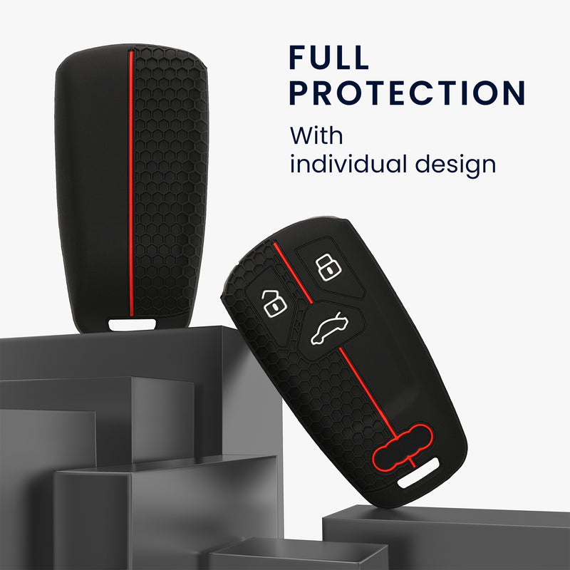 kwmobile Car Key Protection Case Compatible with Audi 3-Button Smart Key (Keyless Go Only) Case