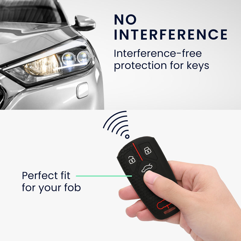 kwmobile Car Key Protection Case Compatible with Audi 3-Button Smart Key (Keyless Go Only) Case