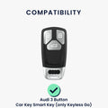 kwmobile Car Key Protection Case Compatible with Audi 3-Button Smart Key (Keyless Go Only) Case