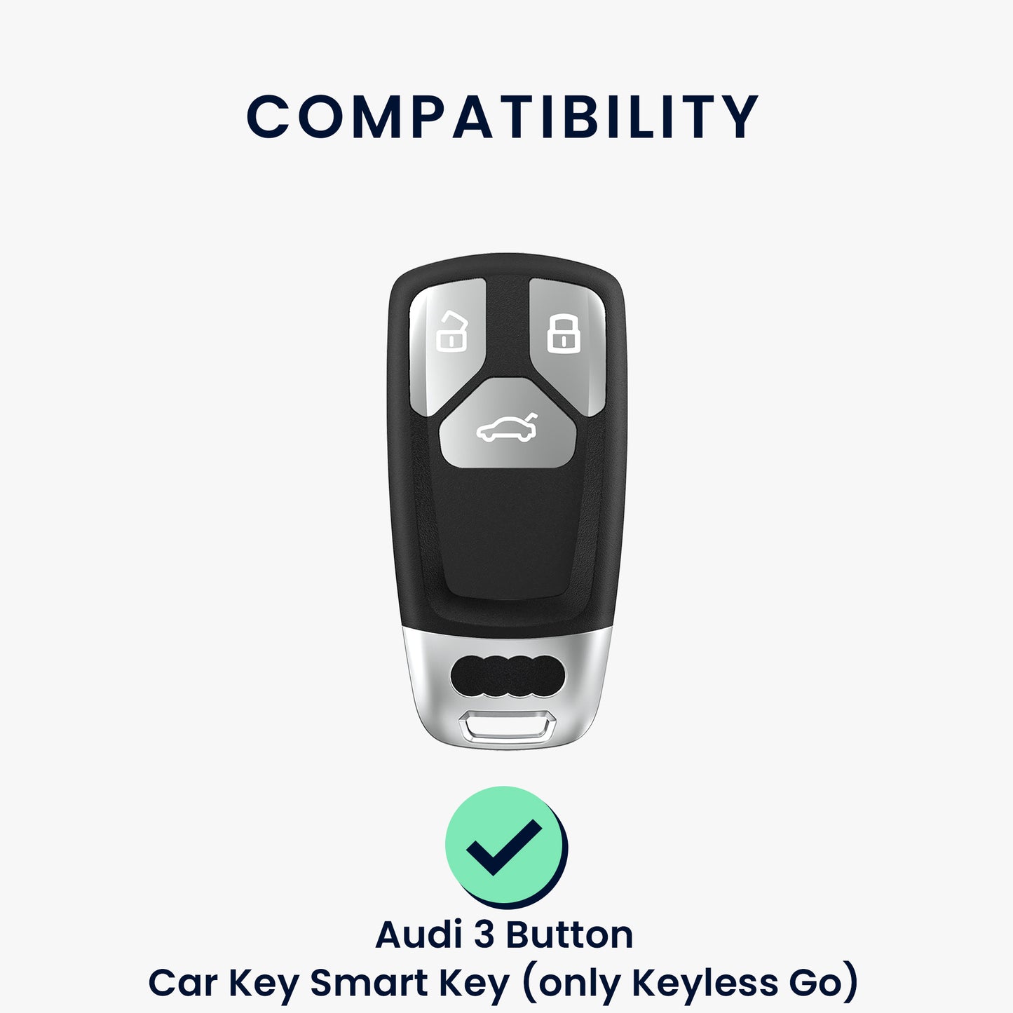 kwmobile Car Key Protection Case Compatible with Audi 3-Button Smart Key (Keyless Go Only) Case