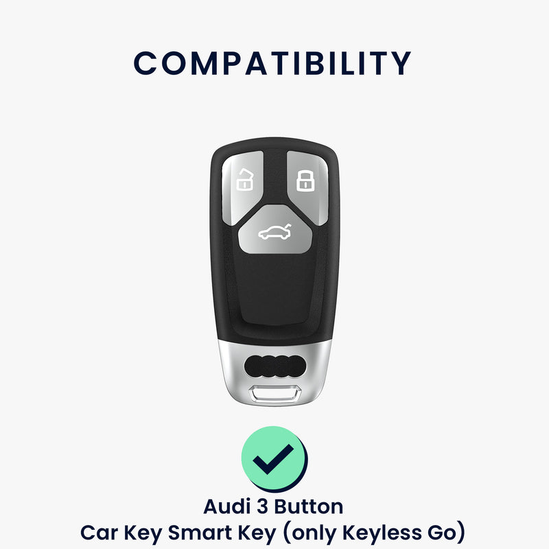 kwmobile Car Key Protection Case Compatible with Audi 3-Button Smart Key (Keyless Go Only) Case