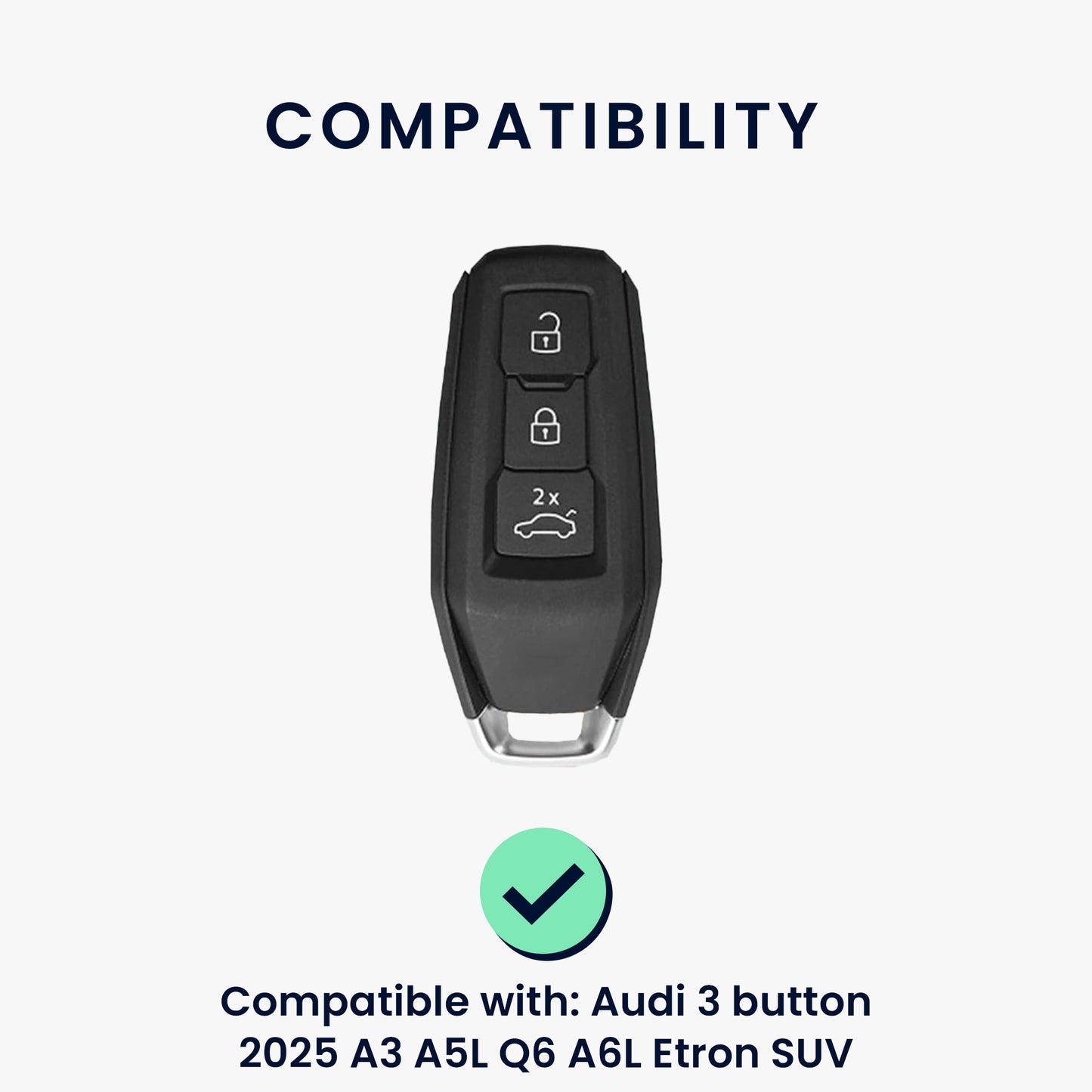 kwmobile Car Key Cover Compatible with Audi 3-Button 2025 A3 A5L Q6 A6L Etron SUV Car Key Case
