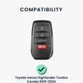 kwmobile Car Key Cover Compatible with Toyota Venza Highlander Tundra Corolla 2019-2024 Car Key Case