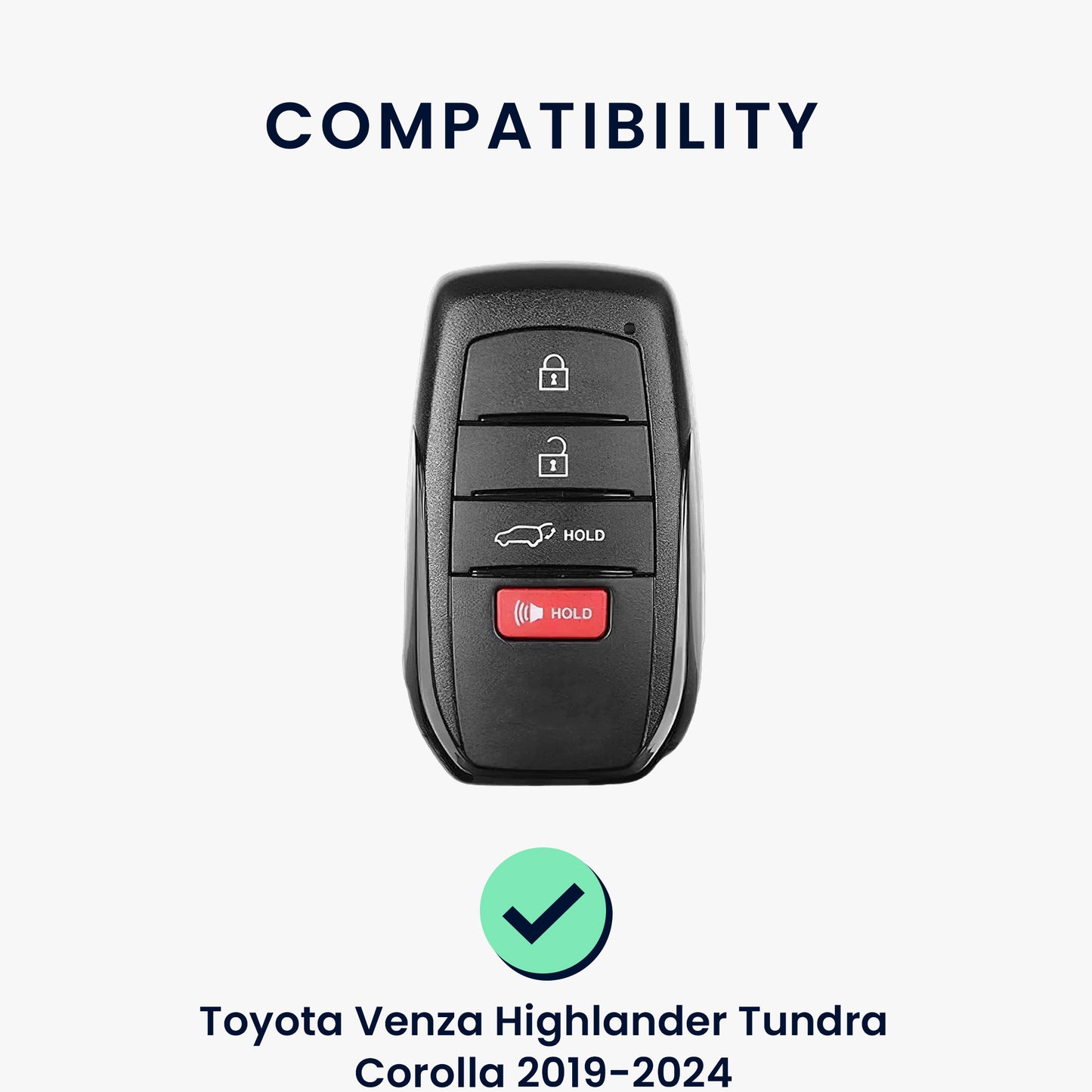 kwmobile Car Key Cover Compatible with Toyota Venza Highlander Tundra Corolla 2019-2024 Car Key Case