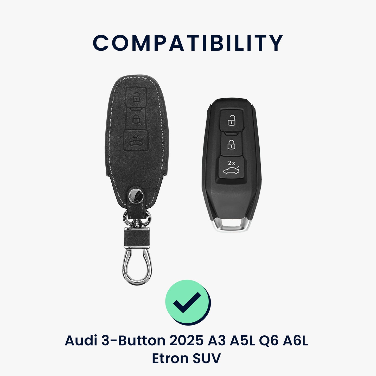 kwmobile Car Key Cover Compatible with Audi 3-Button 2025 A3 A5L Q6 A6L Etron SUV Car Key Protective Case Key Shell Cover