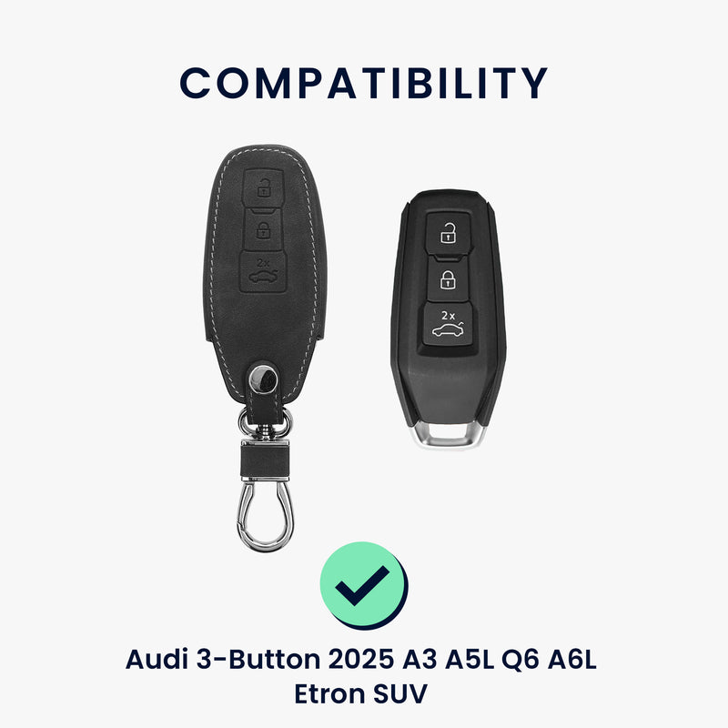 kwmobile Car Key Cover Compatible with Audi 3-Button 2025 A3 A5L Q6 A6L Etron SUV Car Key Protective Case Key Shell Cover