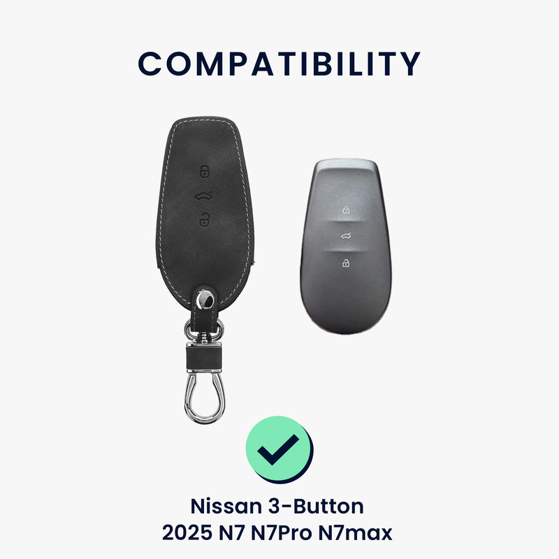 kwmobile Car Key Shell Compatible with Nissan 3-Button 2025 N7 N7Pro N7max Car Key Case Protective Key Cover
