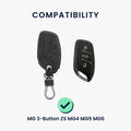 kwmobile Car Key Fob Cover Compatible with MG 3-Button ZS MG4 MG5 MG6 - Protective Silicone Case