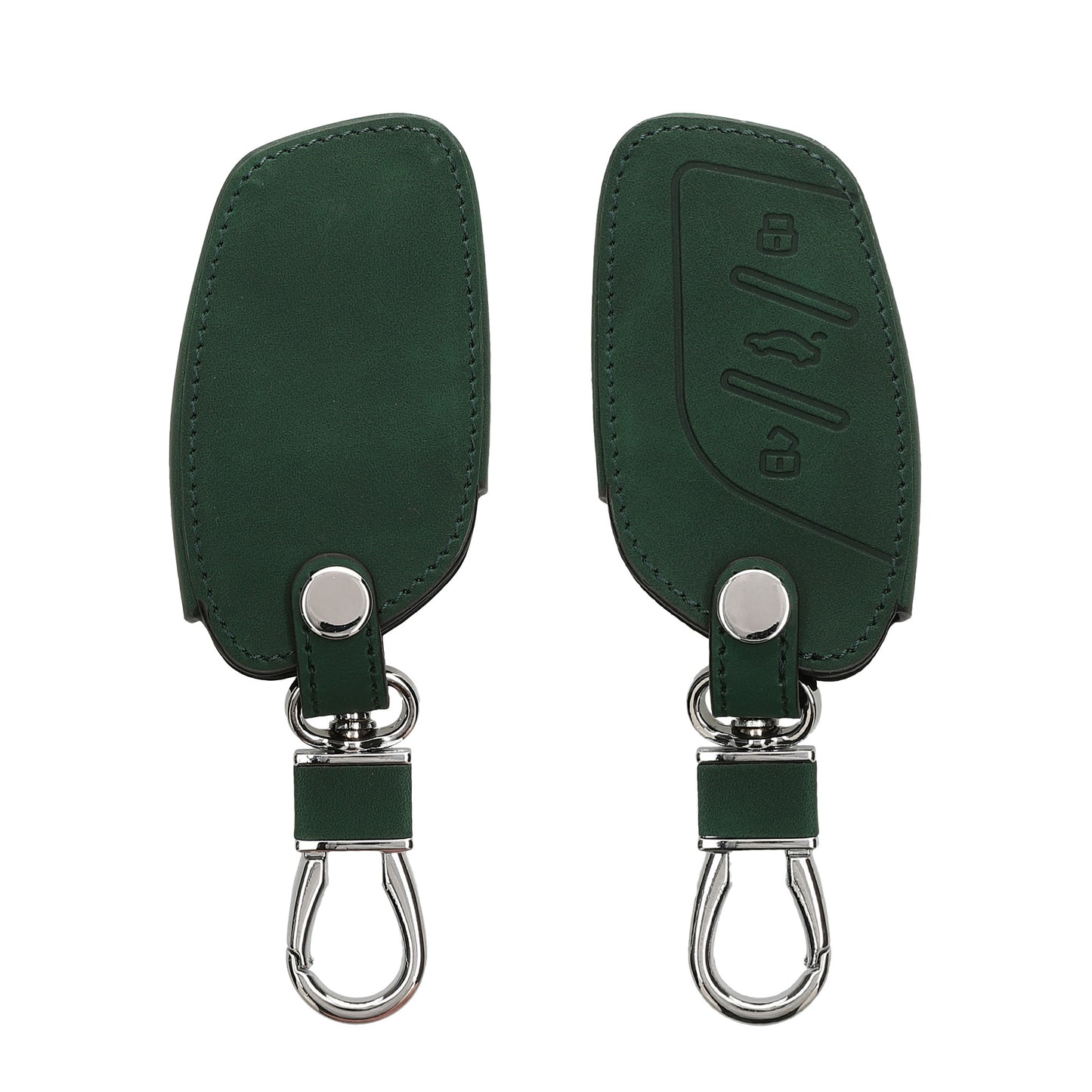 kwmobile Autoschlüssel Hülle kompatibel mit MG 3-Tasten ZS MG4 MG5 MG6 - Nubuklederoptik - Kunstleder Schutzhülle Schlüsselhülle Cover - Dunkelgrün Dunkelgrün  [dsg02]