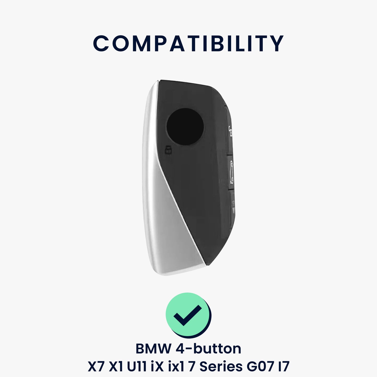 kwmobile Car Key Case compatible with BMW 4-Button X7 X1 U11 iX ix1 7 Series G07 I7 Car Key - Silicone Cover