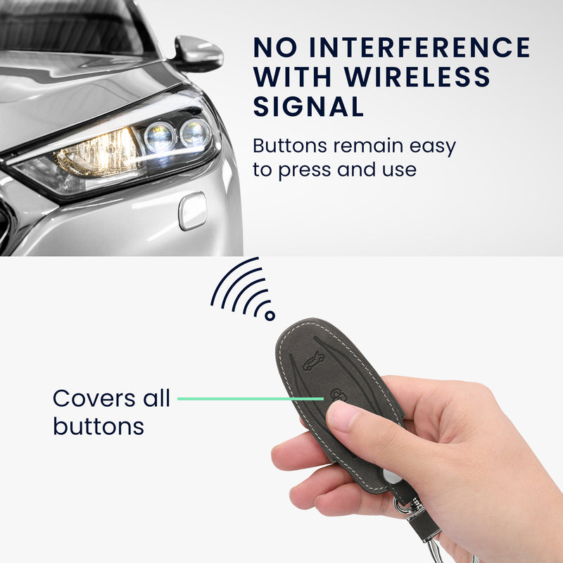kwmobile Car Key Fob Cover Compatible with Tesla Model Y / Model 3 - Faux Leather Protective Case Key Shell