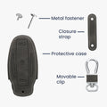 kwmobile Car Key Fob Cover Compatible with Tesla Model Y / Model 3 - Faux Leather Protective Case Key Shell