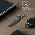 kwmobile Car Key Cover Compatible with Audi A6 A7 A8 Q7 Q8 3-Button Car Key Keyless Artificial Leather Protective Case Key Fob Cover