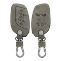kwmobile Autoschlüssel Hülle kompatibel mit MG 3-Tasten ZS MG4 MG5 MG6 - Kunstleder Schutzhülle Schlüsselhülle Cover Don't touch my Key Grau Grau  [dsg01]