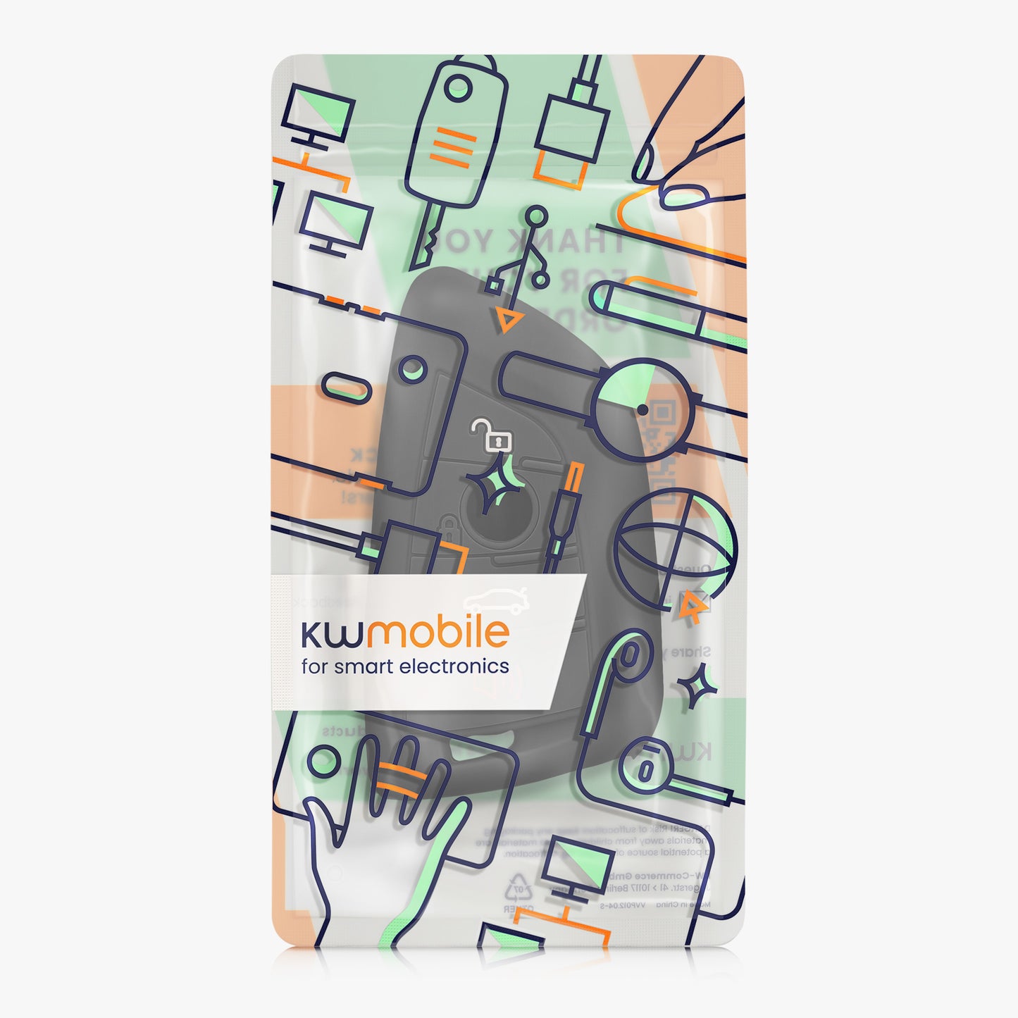 kwmobile Car Key Cover Compatible with BMW 3-Button Smart Key Car Key