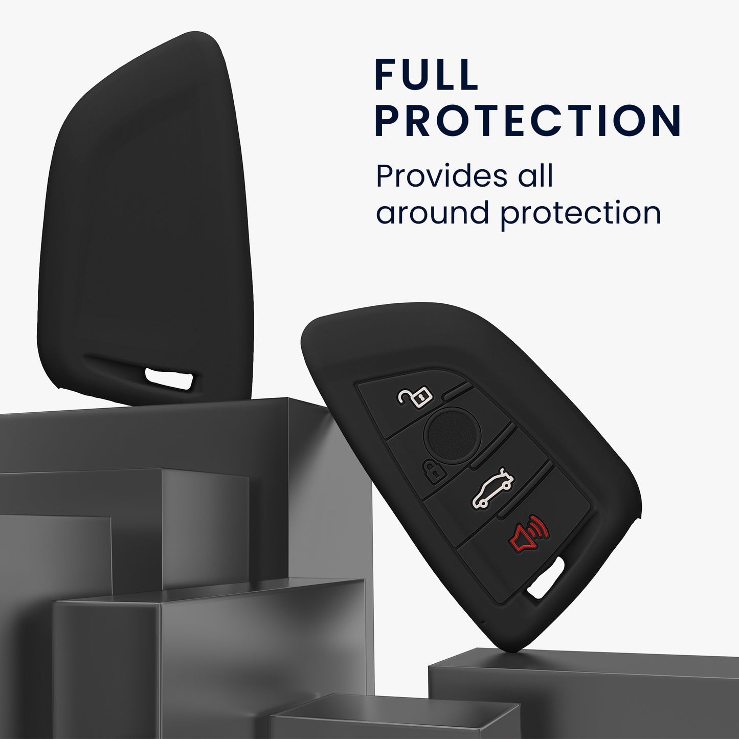 kwmobile Car Key Cover Compatible with BMW 3-Button Smart Key Car Key