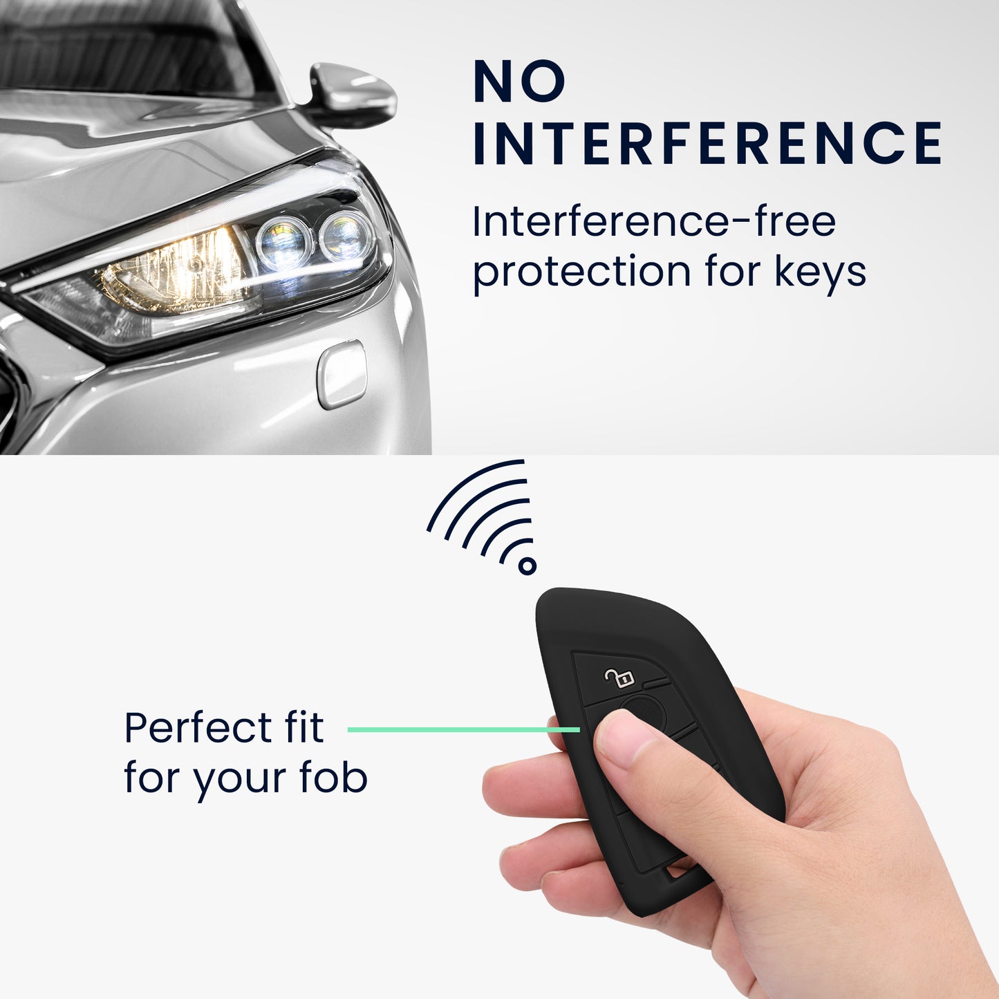 kwmobile Car Key Cover Compatible with BMW 3-Button Smart Key Car Key