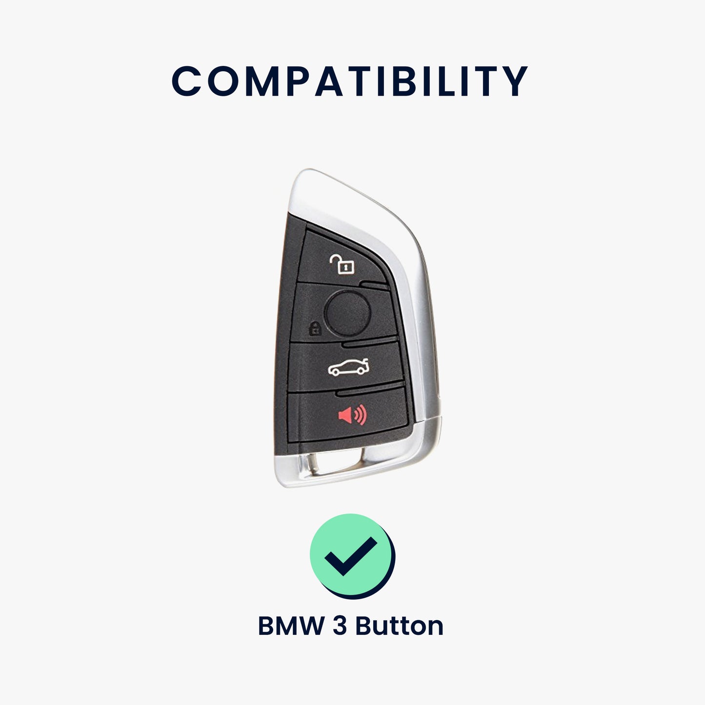 kwmobile Car Key Cover Compatible with BMW 3-Button Smart Key Car Key