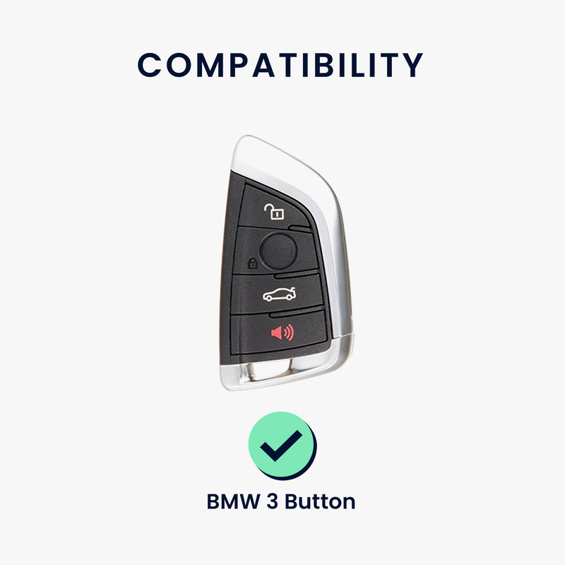 kwmobile Car Key Cover Compatible with BMW 3-Button Smart Key Car Key