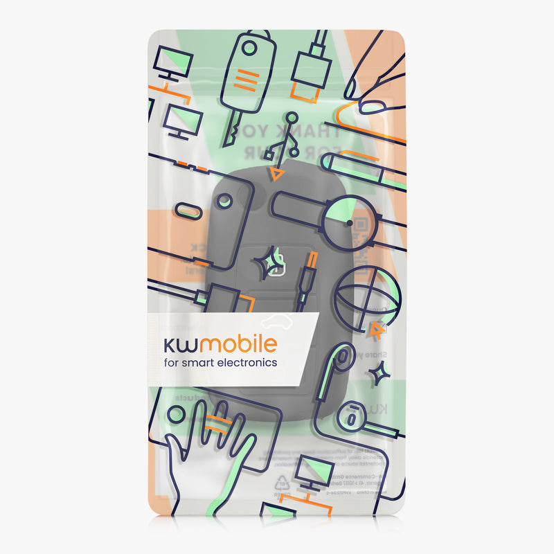 kwmobile Car Key Cover Compatible with VW Skoda Seat 3-Button Car Key