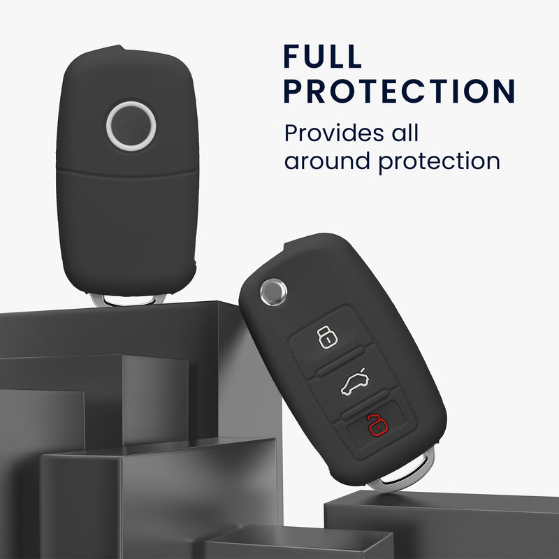 kwmobile Car Key Cover Compatible with VW Skoda Seat 3-Button Car Key
