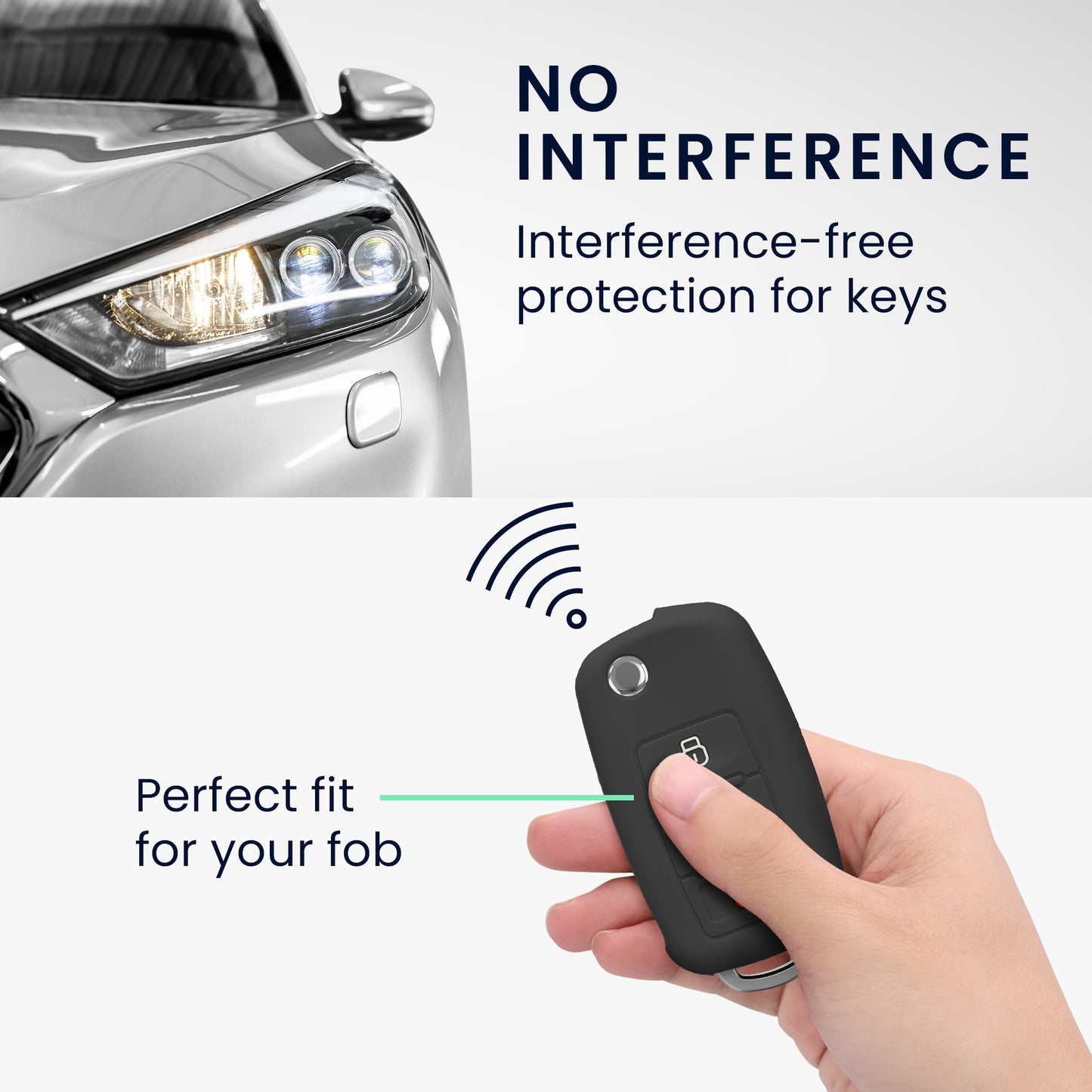 kwmobile Car Key Cover Compatible with VW Skoda Seat 3-Button Car Key