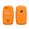 kwmobile Autoschlüssel Silikon Hülle kompatibel mit VW Skoda Seat 3-Tasten Autoschlüssel - Schlüsselhülle in Fruity Orange Fruity Orange  