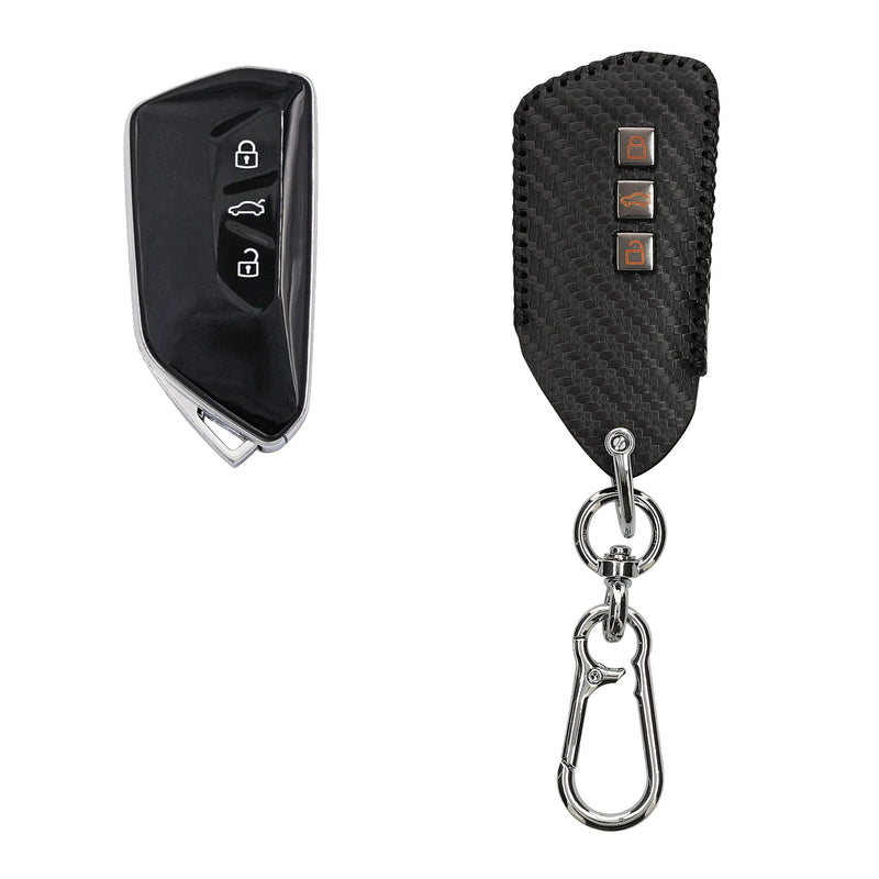 kwmobile Car Key Cover compatible with VW Golf 8 3-Button Car Key - Key Fob Cover with Key Ring
