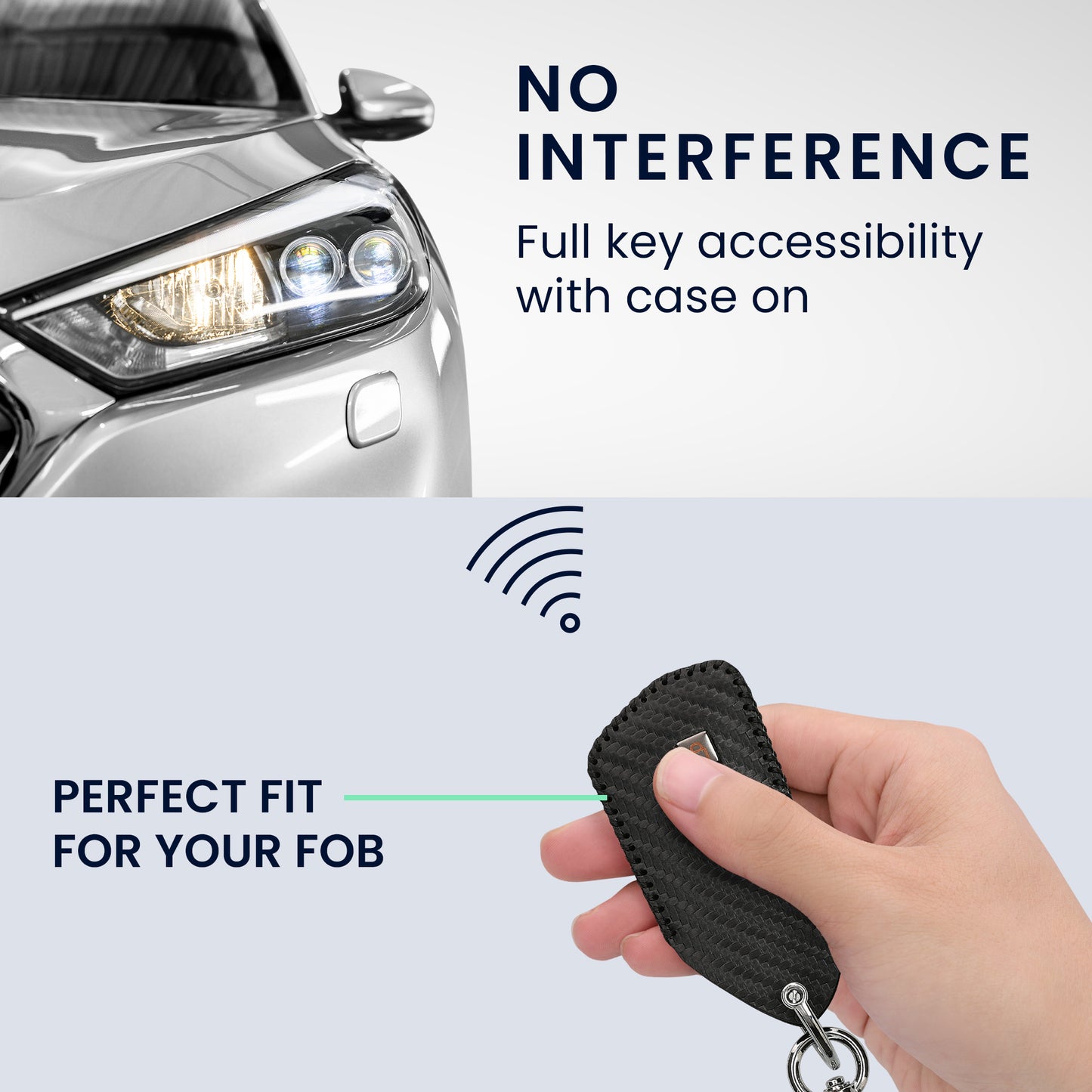 kwmobile Car Key Cover compatible with VW Golf 8 3-Button Car Key - Key Fob Cover with Key Ring