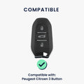 kwmobile Car Key Cover Compatible with Peugeot Citroen 3-Button Smart Key Car Key Cover with Key Ring