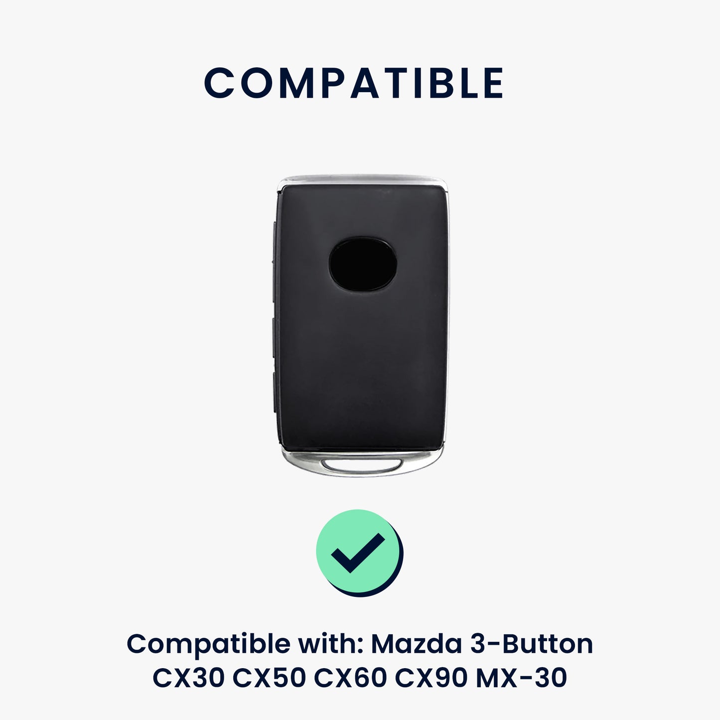 kwmobile Car Key Cover compatible with Mazda 3-Button CX30 CX50 CX60 CX90 MX-30 - Key Fob Cover with Keychain