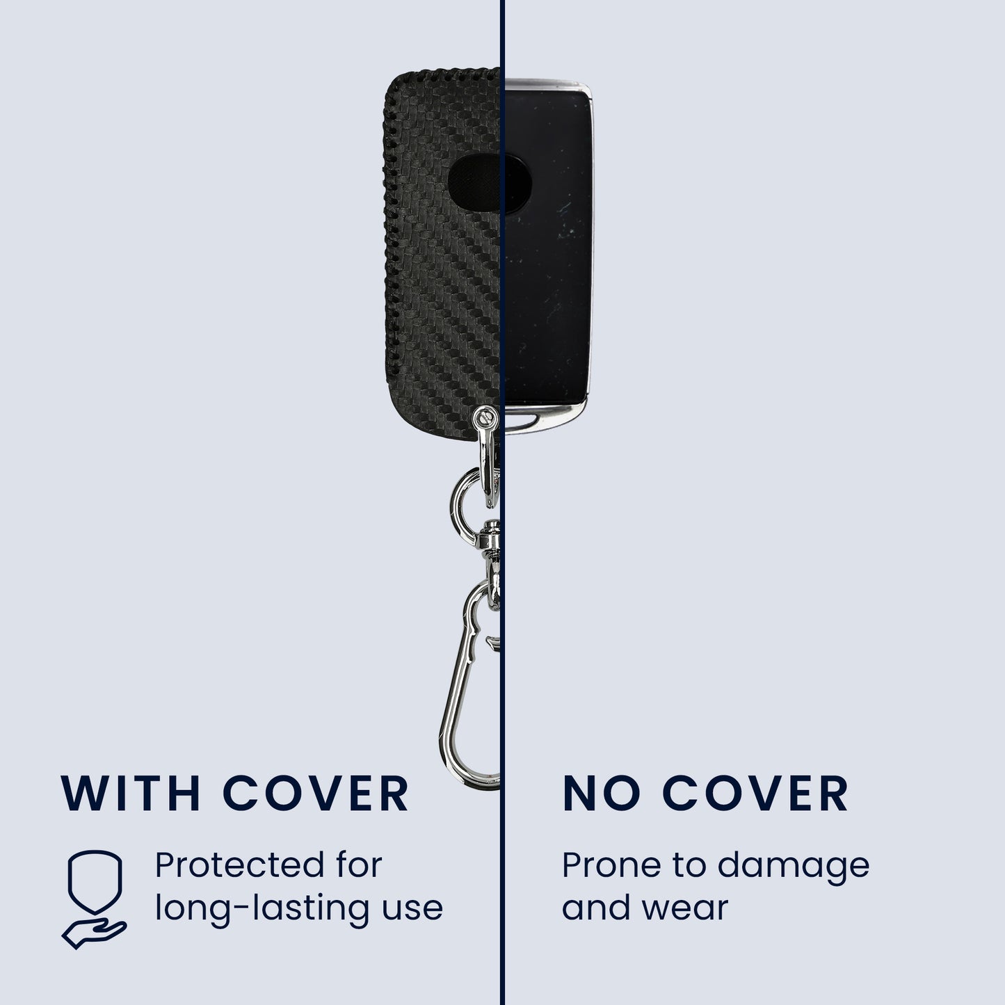 kwmobile Car Key Cover compatible with Mazda 3-Button CX30 CX50 CX60 CX90 MX-30 - Key Fob Cover with Keychain