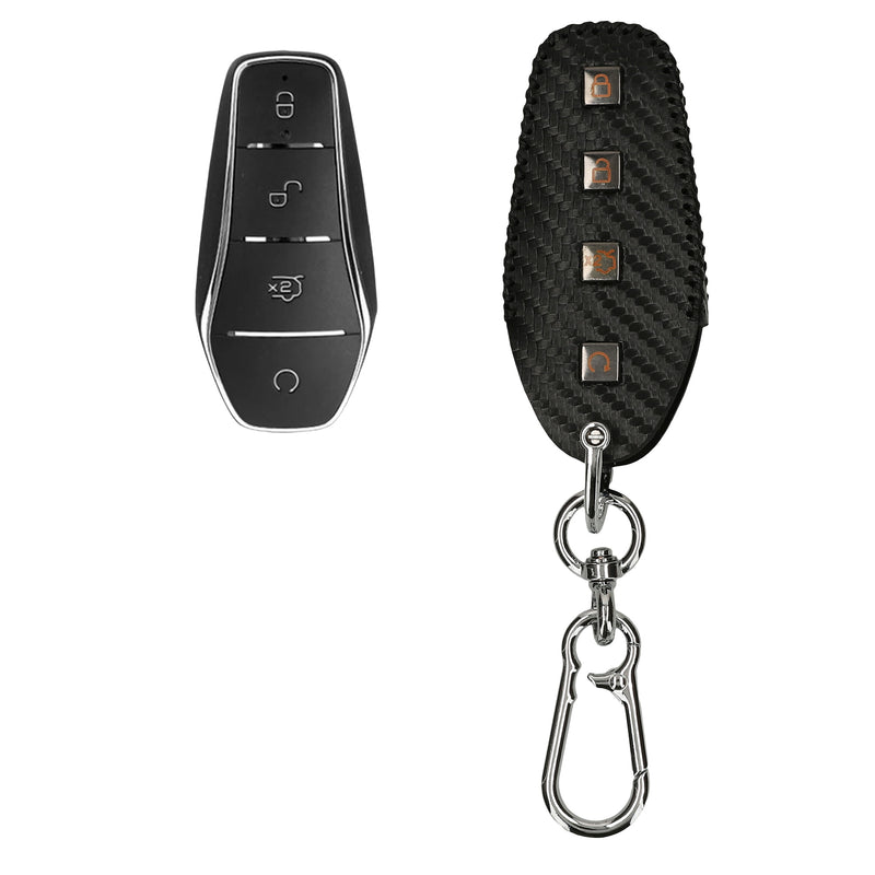 kwmobile Car Key Cover compatible with BYD Atto 3 / Sealion / Han / Tang / Dolphin / Seal - Key Fob Cover with Key Ring