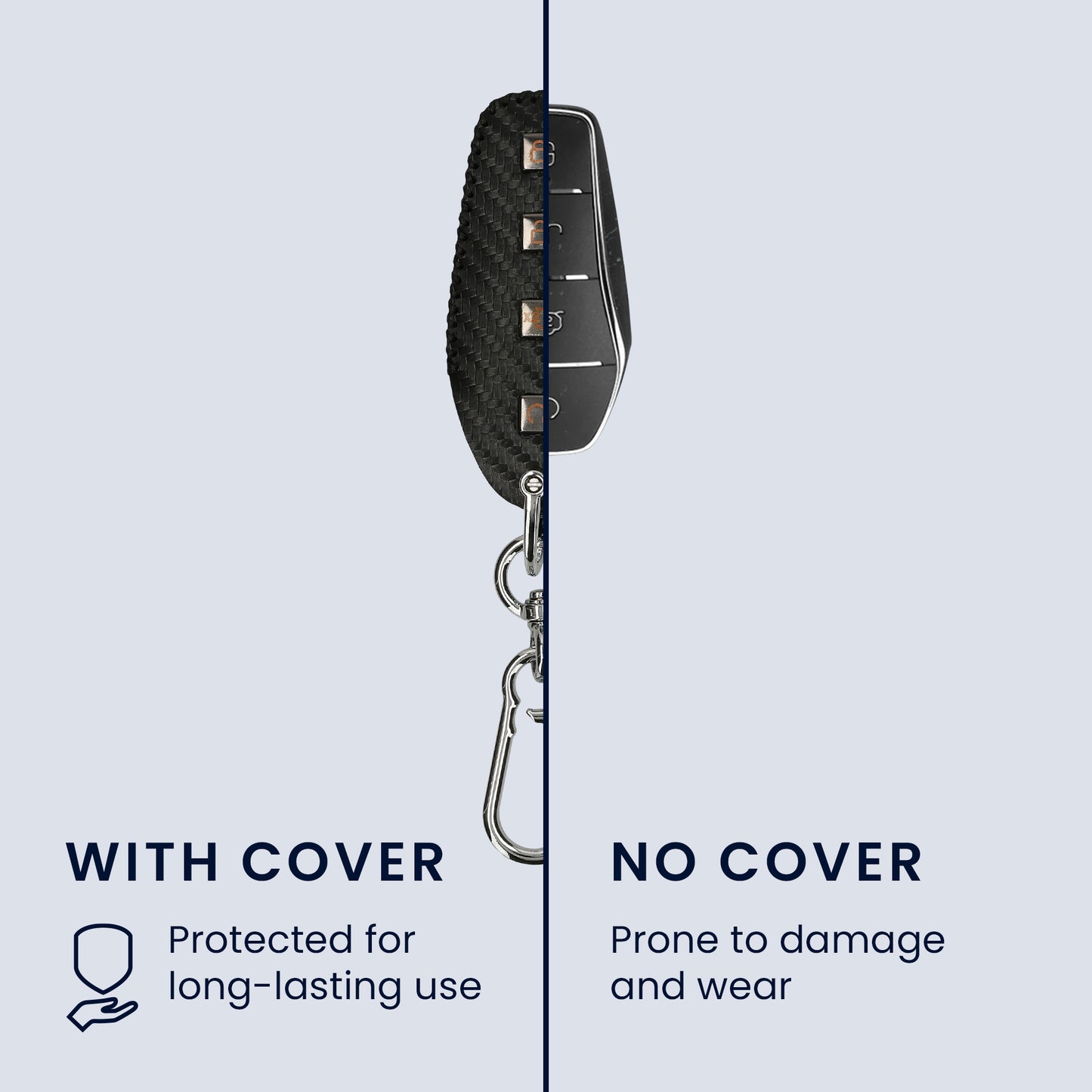 kwmobile Car Key Cover compatible with BYD Atto 3 / Sealion / Han / Tang / Dolphin / Seal - Key Fob Cover with Key Ring