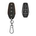 kwmobile Autoschlüssel Kunstleder Hülle kompatibel mit BYD Atto 3 / Sealion / Han / Tang / Dolphin / Seal Cover - Schlüsselhülle mit Schlüsselring - Schwarz  [dsg02]