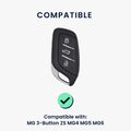 kwmobile Car Key Fob Cover Compatible with MG 3-Button ZS MG4 MG5 MG6 - Key Fob Case with Keyring