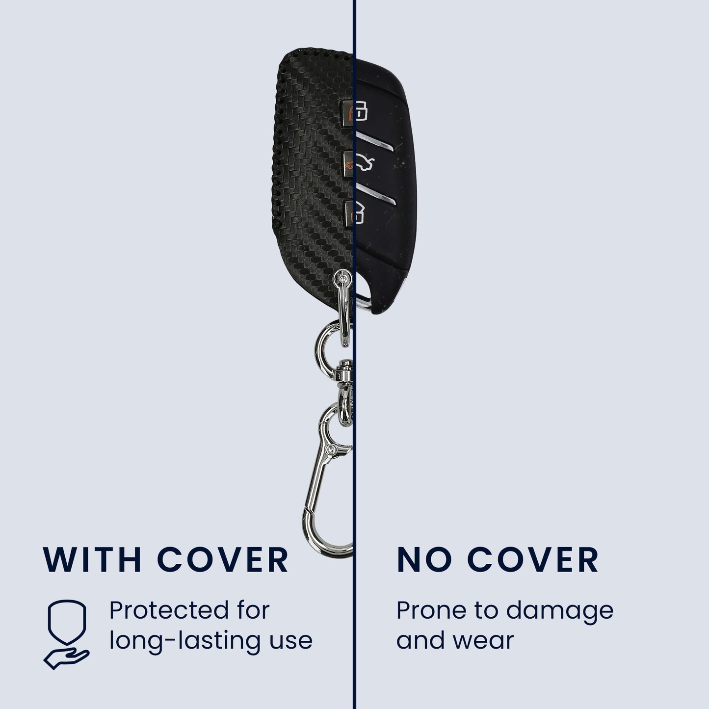 kwmobile Car Key Fob Cover Compatible with MG 3-Button ZS MG4 MG5 MG6 - Key Fob Case with Keyring