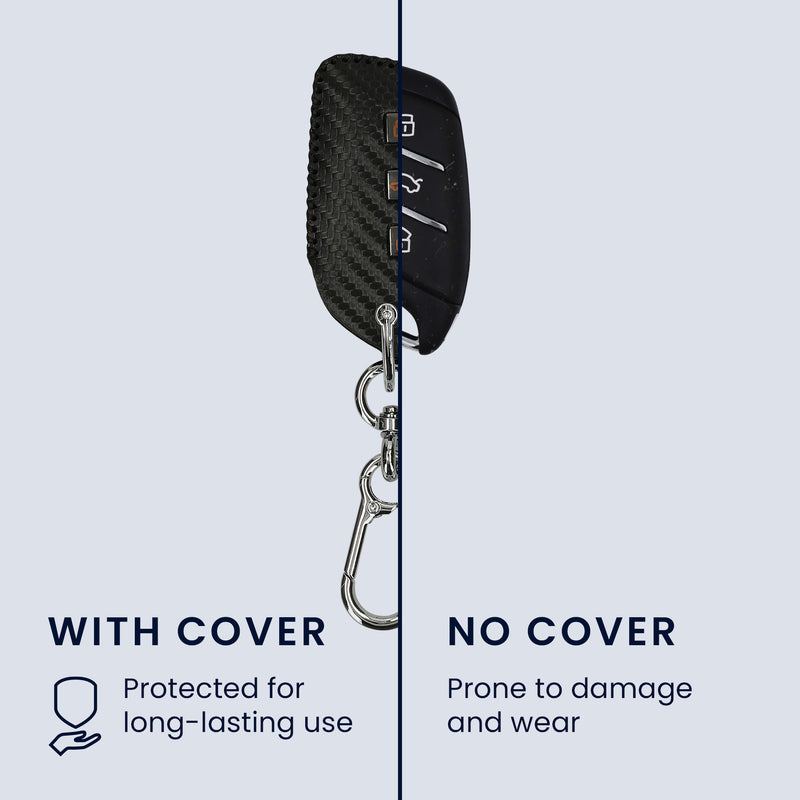 kwmobile Car Key Fob Cover Compatible with MG 3-Button ZS MG4 MG5 MG6 - Key Fob Case with Keyring