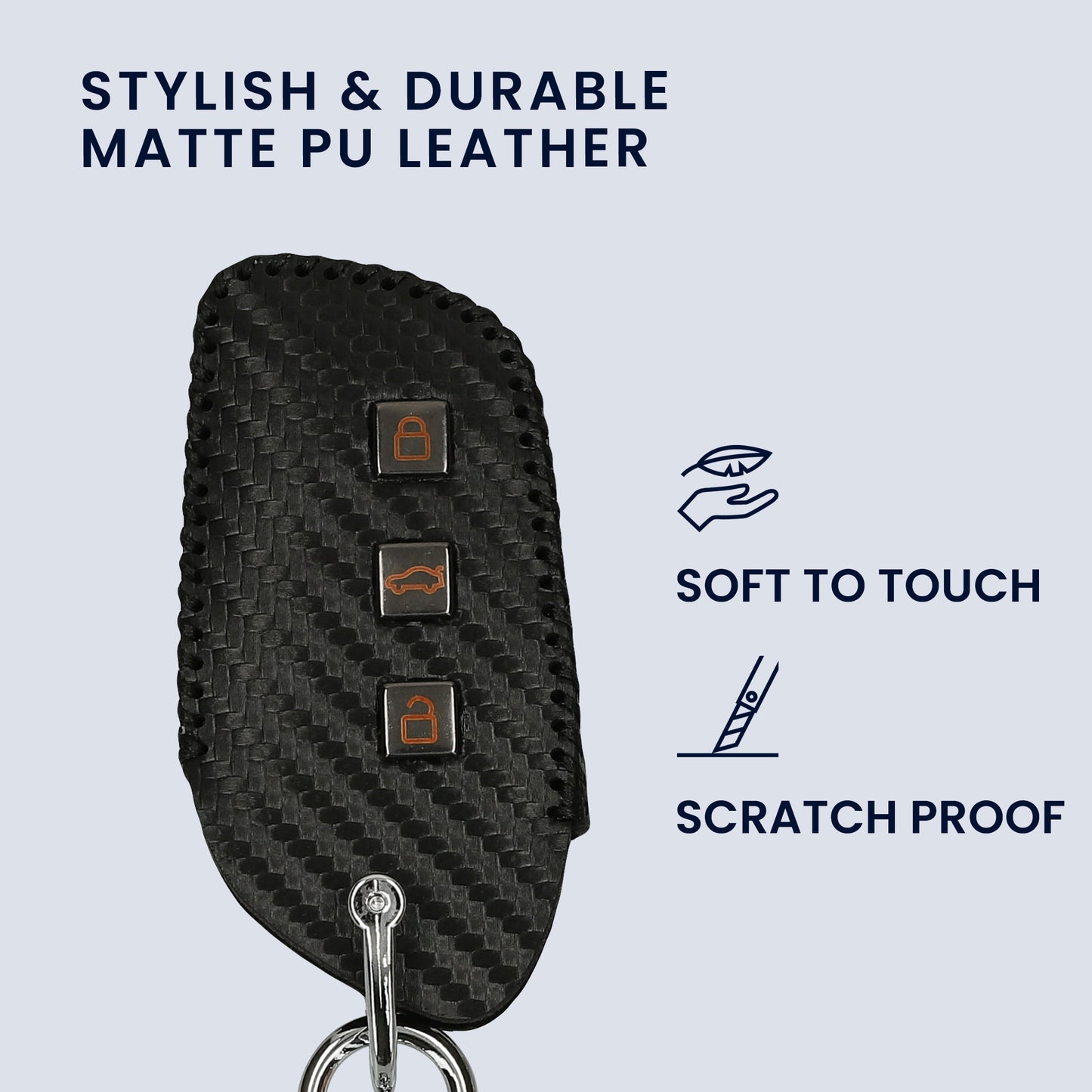 kwmobile Car Key Fob Cover Compatible with MG 3-Button ZS MG4 MG5 MG6 - Key Fob Case with Keyring