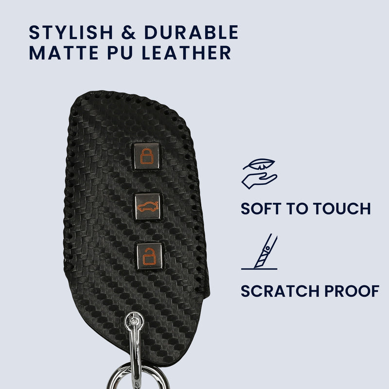 kwmobile Car Key Fob Cover Compatible with MG 3-Button ZS MG4 MG5 MG6 - Key Fob Case with Keyring