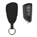 kwmobile Kunstleder Autoschlüssel Cover kompatibel mit VW Golf 8 3-Tasten Autoschlüssel Hülle - Schutzhülle mit Matte-Finish und Schlüsselring - Schwarz matt Schwarz matt  