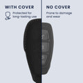 kwmobile PU Leather Car Key Cover Compatible with Ford 3-Button Car Key Keyless Go Case Protective Cover with Keychain