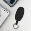 kwmobile Faux Leather Car Key Cover Compatible with Audi A6 A7 A8 Q7 Q8 3-Button Car Key Keyless Case Protective Shell with Matte Finish and Keychain