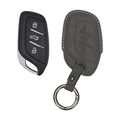 kwmobile Faux Leather Car Key Cover Compatible with MG 3-Button ZS MG4 MG5 MG6 Case - Protective Shell with Matte Finish and Key Ring