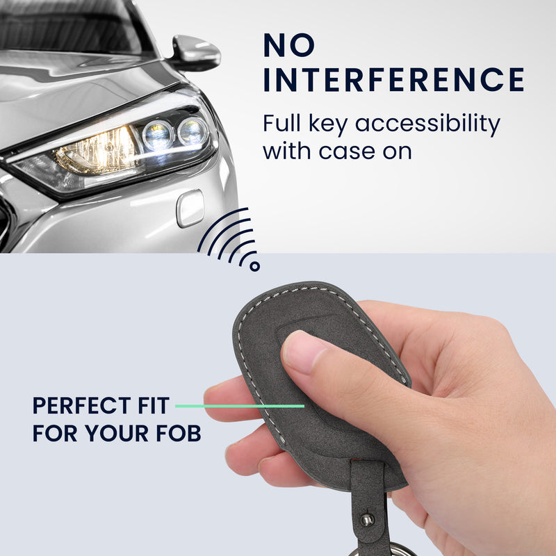 kwmobile Faux Leather Car Key Cover Compatible with MG 3-Button ZS MG4 MG5 MG6 Case - Protective Shell with Matte Finish and Key Ring