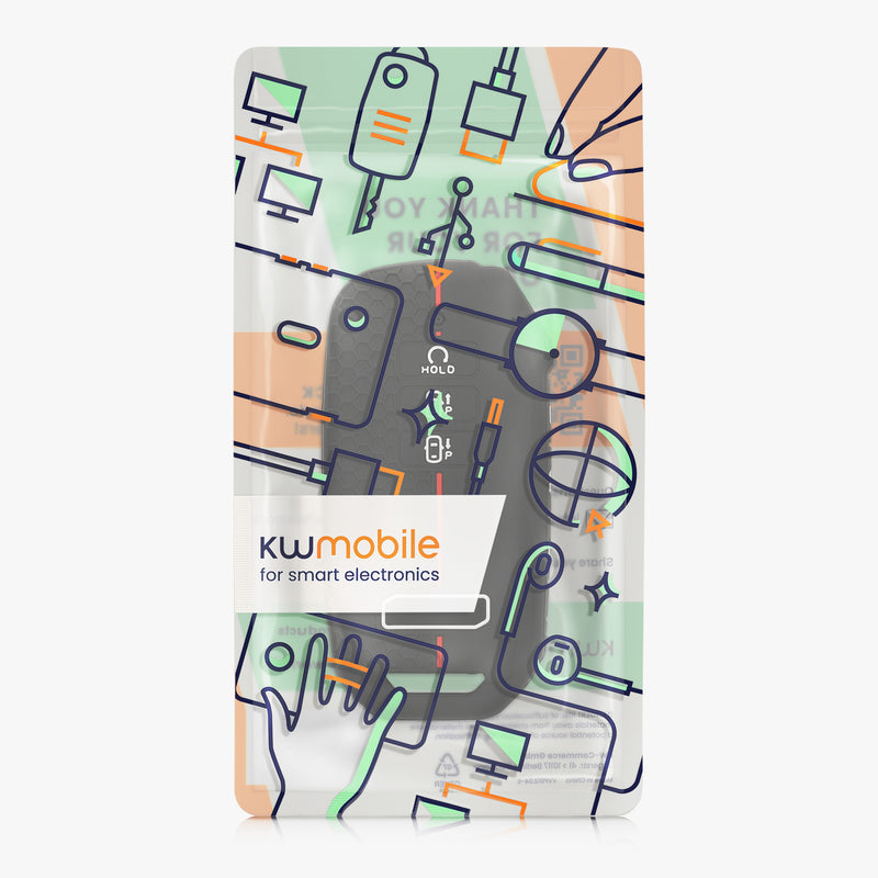kwmobile Car Key Protection Case Compatible with Kia 7-Button EV6 GT K5 K7 K8 Sportage GT-Line Sorento 4 MQ4 Car Key Case