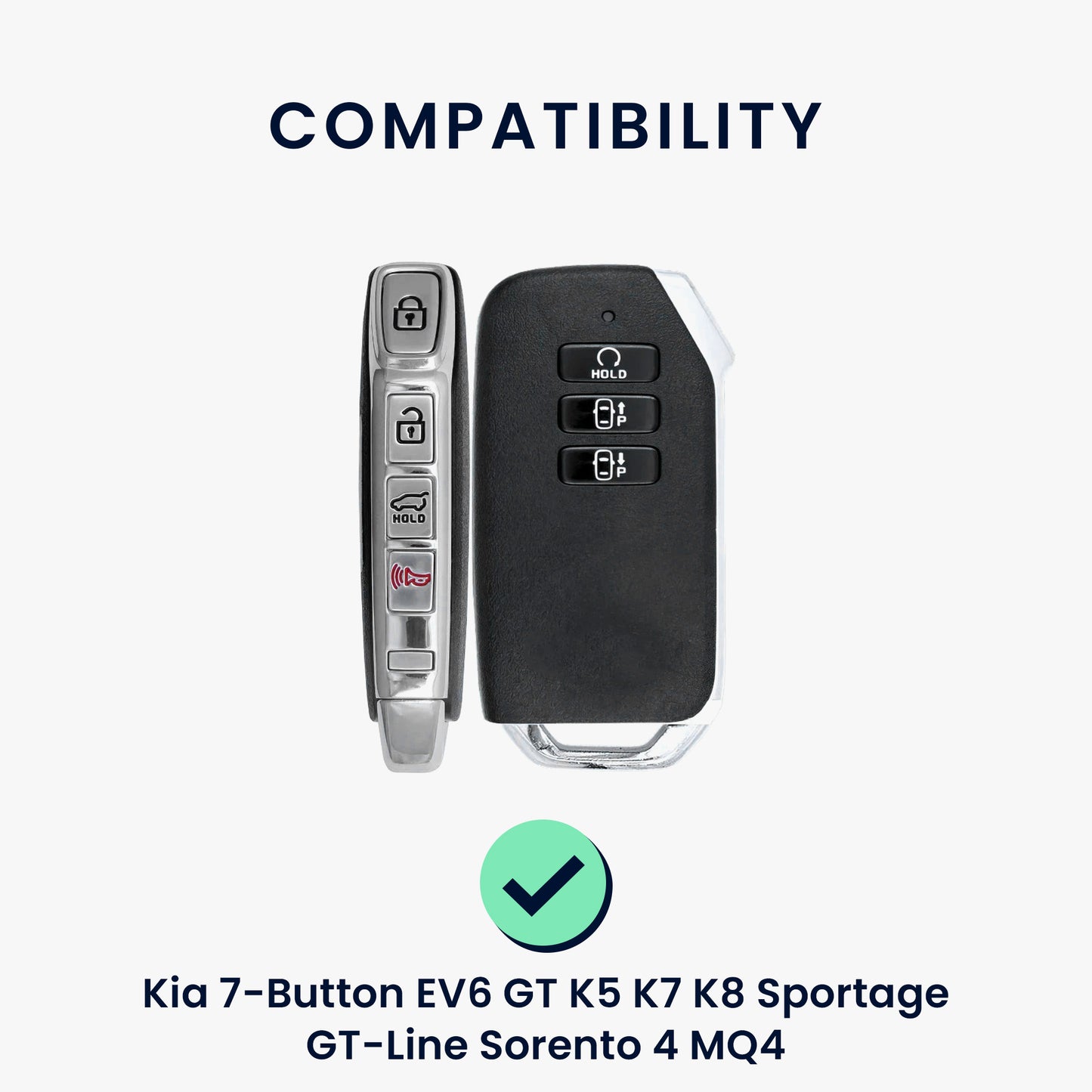 kwmobile Car Key Cover compatible with Kia 7-Button EV6 GT K5 K7 K8 Sportage GT-Line Sorento 4 MQ4 Car Key - Silicone Cover