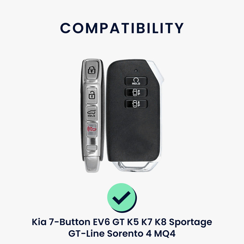 kwmobile Car Key Cover compatible with Kia 7-Button EV6 GT K5 K7 K8 Sportage GT-Line Sorento 4 MQ4 Car Key - Silicone Cover