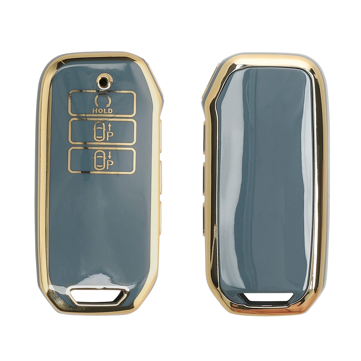 kwmobile Autoschlüssel Hülle kompatibel mit Kia 7-Tasten EV6 GT K5 K7 K8 Sportage GT-Line Sorento 4 MQ4 Autoschlüssel - Schlüsselhülle Silikon Cover - Blau Gold Blau  [dsg02]