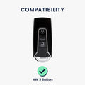 kwmobile Car Key Cover Compatible with VW 3-Button Touareg EL R-Line e-Hybrid 2019-2025 Car Key - Silicone Cover